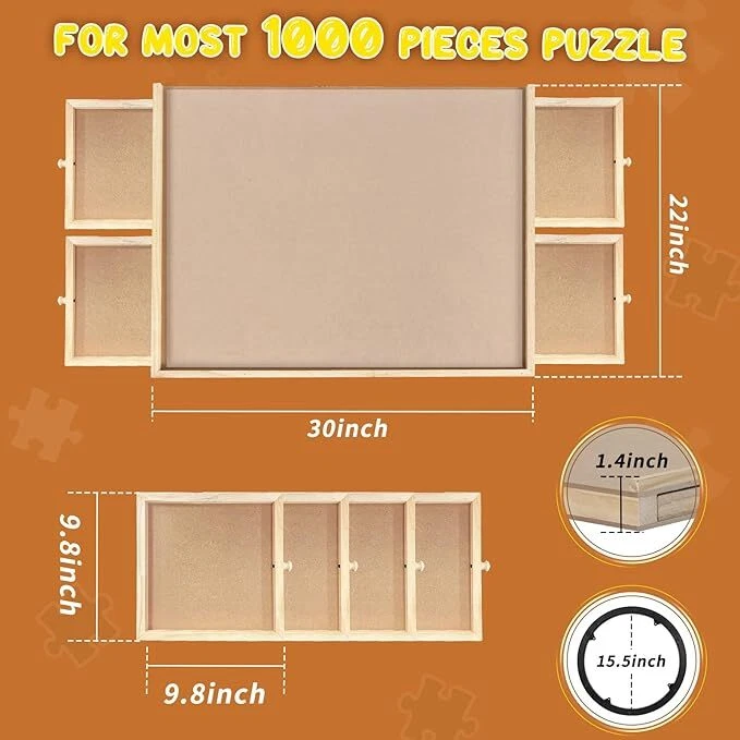 1000 Pieces Jigsaw Puzzle Table for Adults with Drawers Puzzles Board - Image 4 of 4