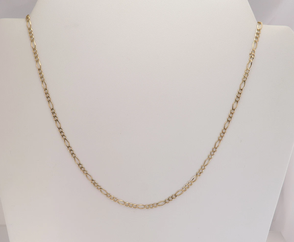 10K Yellow Gold Figaro Link Chain 18