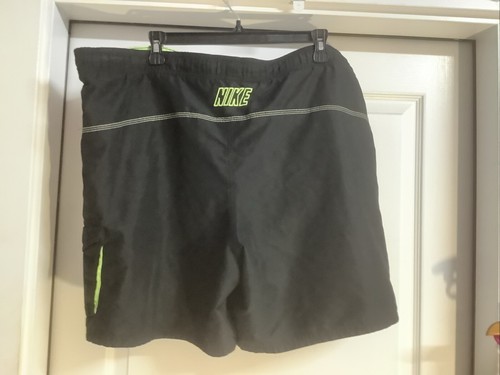 VINTAGE Nike Swim Trunks Lined Mens XL Black Shorts Bathing Suit Cargo - Picture 4 of 12