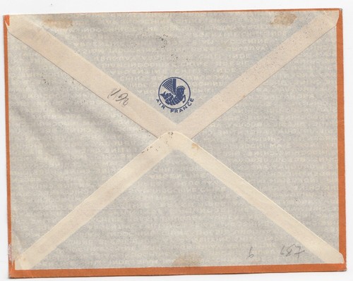 Tunisia vecchia copertina posta aerea spedita al Regno Unito via volo Air France 1936 1 er vol postale - Foto 3 di 4