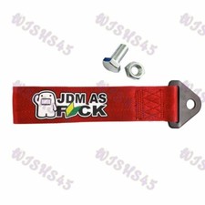 Car Tow Strap Cool For Jdm As Fck Racing Drift Rally Towing Belt Hook New - Red
