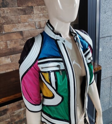 Roberto Cavalli Just  Women's Vintage Biker Style Genuine Leather Jacket 40IT