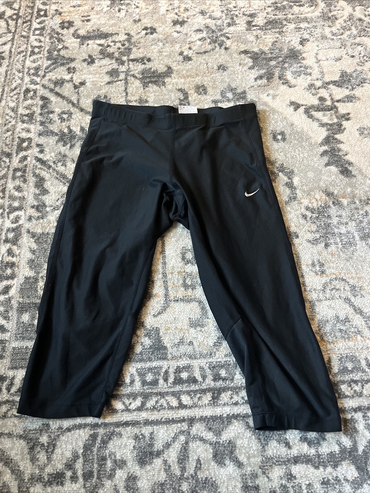 Nike Leggings Donna Cropped Compressione Nero Grande Riflettente