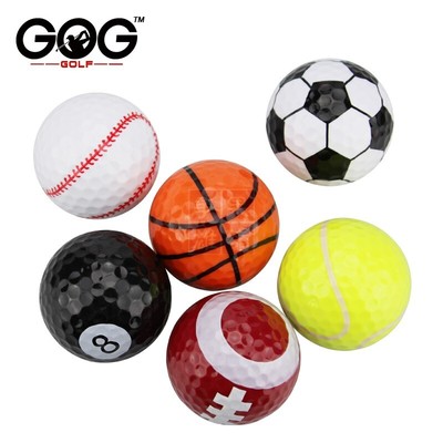 Hot golf ball 2 layer ball gift color new creative expression smiley face