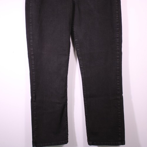 Riders By Lee Jeans Womens Sz 14 M Black Grungy Straight Stretch, Fits 33x30.25 - Picture 7 of 15