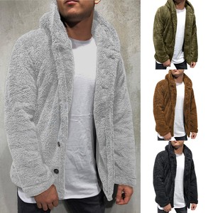 teddy bear mens fluffy hooded fleece coat cardigan 2xl fur tops jacket winter