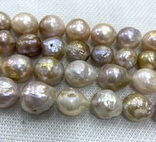 Natural 14-16mm Natural Multi-Color Reborn Keshi Baroque Pearl Loose Beads 15  