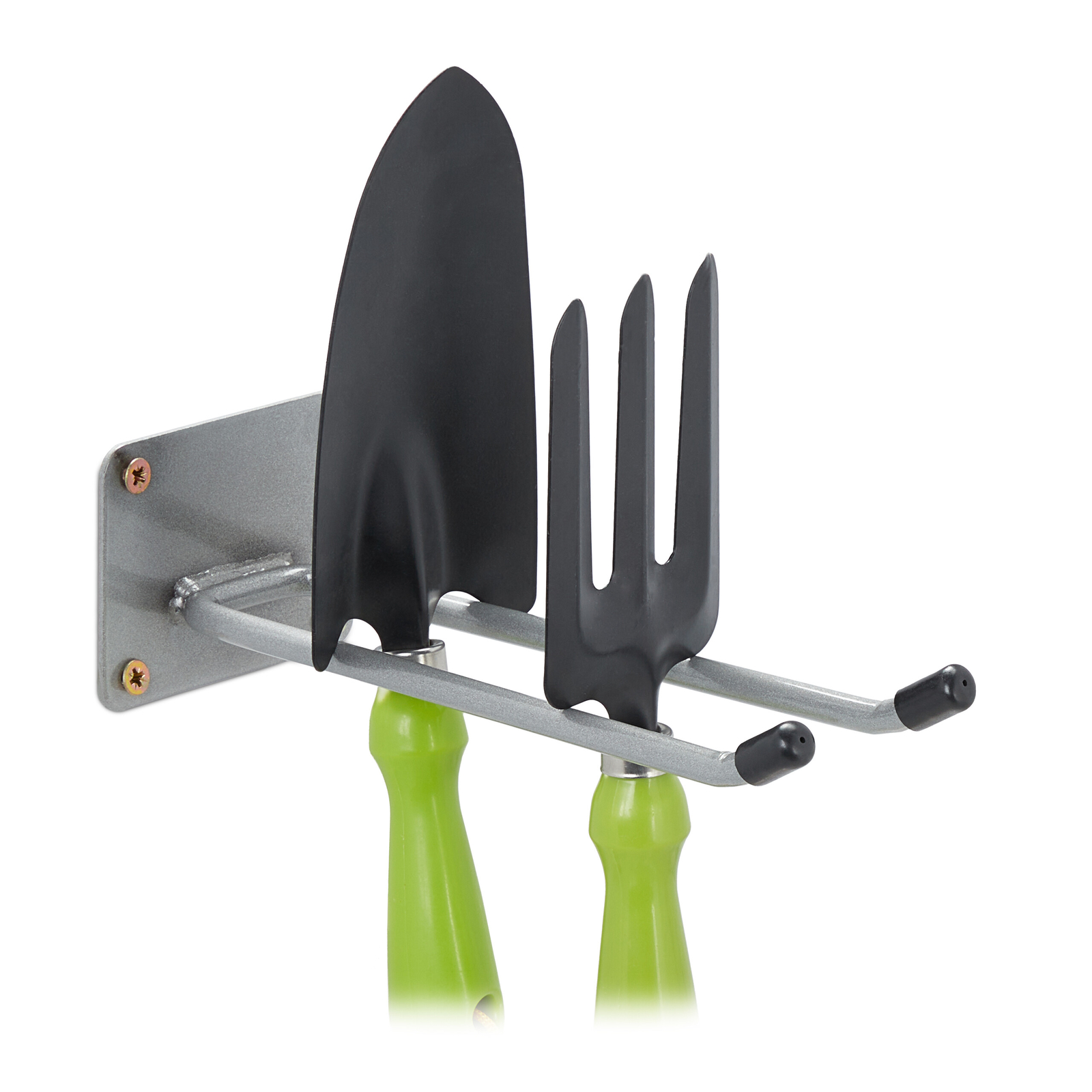 Gancio porta attrezzi giardino portaoggetti giardinaggio salvaspazio argentato