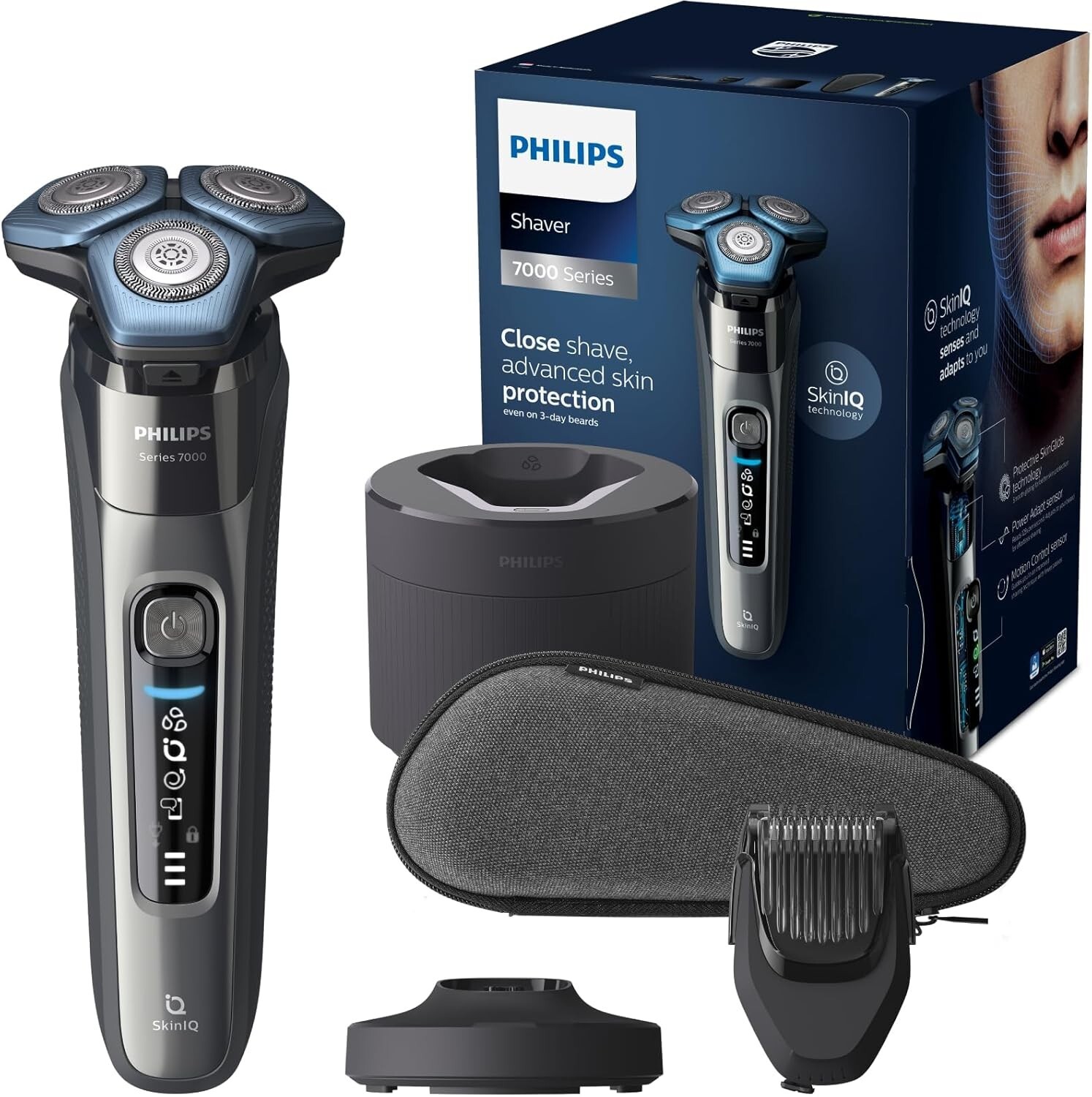 Philips Shaver Series 7000 Dry and Wet Electric Shaver - Dark Chrome (S7788/59)