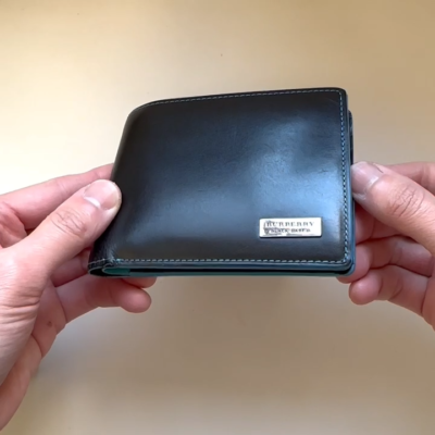 BURBERRY BLACK LABEL Authentic Leather Bifold Wallet Black | eBay