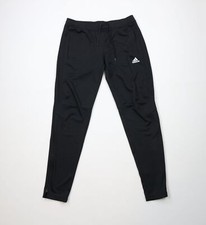 Vintage Adidas Mens Medium Spell Out Tapered Leg Soccer Warm Up Sweatpants Black