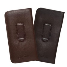 Calabria Soft PU Syn.Leather Felt Slim Fit EyeGlasses Case w/Plastic Pocket Clip
