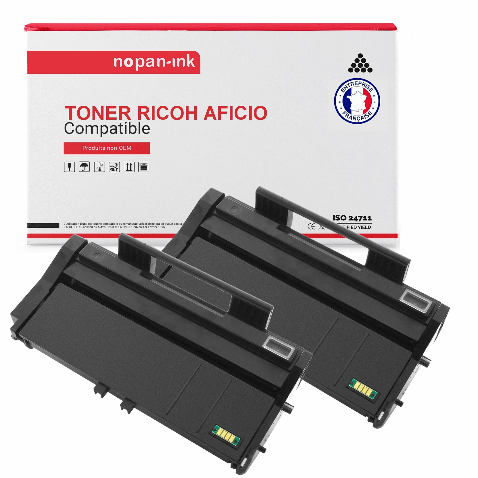 Toner noir compatible Ricoh 408010 Type 150HC NOPAN-INK lot de 2