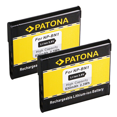 2 x Akku für Sony Cyber-shot DSC-W550 / DSC-W560 / DSC-W570 / DSC-W580 - NP-BN1