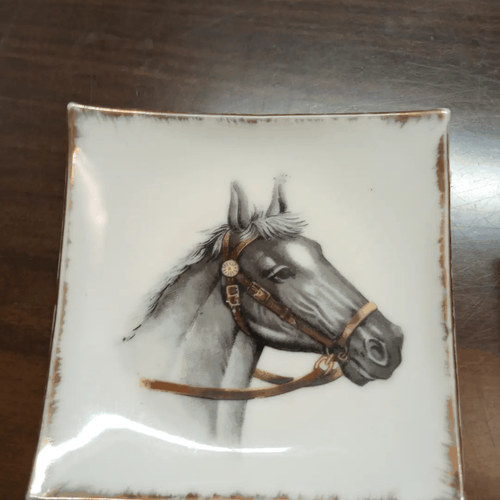 Vintage Bradley Exclusive Horse Square Wall plate Tinket Dishes (2) - Picture 3 of 5