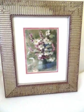 "DOGWOOD BLOOMS" FRAMED UNDER GLASS SIGNED PRINT-MARIE NIFONG, ARTIST-2006