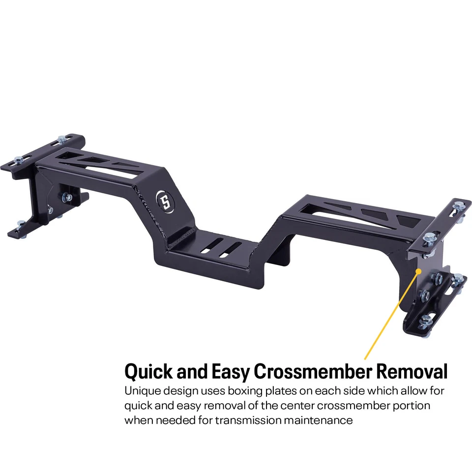 Chevy C10 1967-72 travesaño de transmisión ajustable atornillable, acero calibre 10 Foto 4 de 4