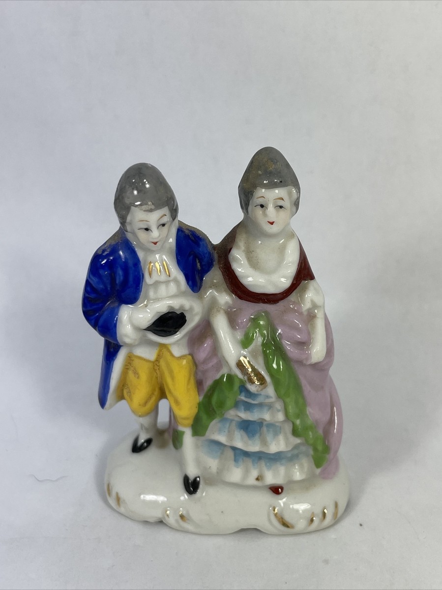 Vintage Victorian Colonial Porcelain Couple Figurine Made In
