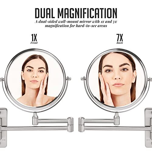 OVENTE 7" Wall Mounted Makeup Mirror with  Assorted Colors , Sizes , Styles 