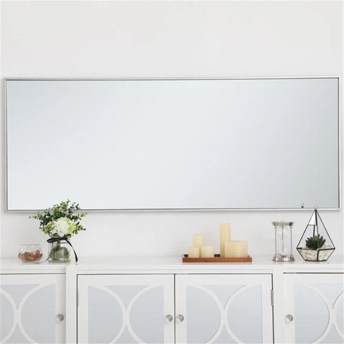 Elegant Decor Eternity 60" x 24" Contemporary Metal Frame Mirror in Silver - Picture 8 of 12