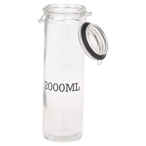 Tarro de almacenamiento de vidrio grande sellado hermético con tapa abrazadera de metal cocina alta cruet - Imagen 11 de 12