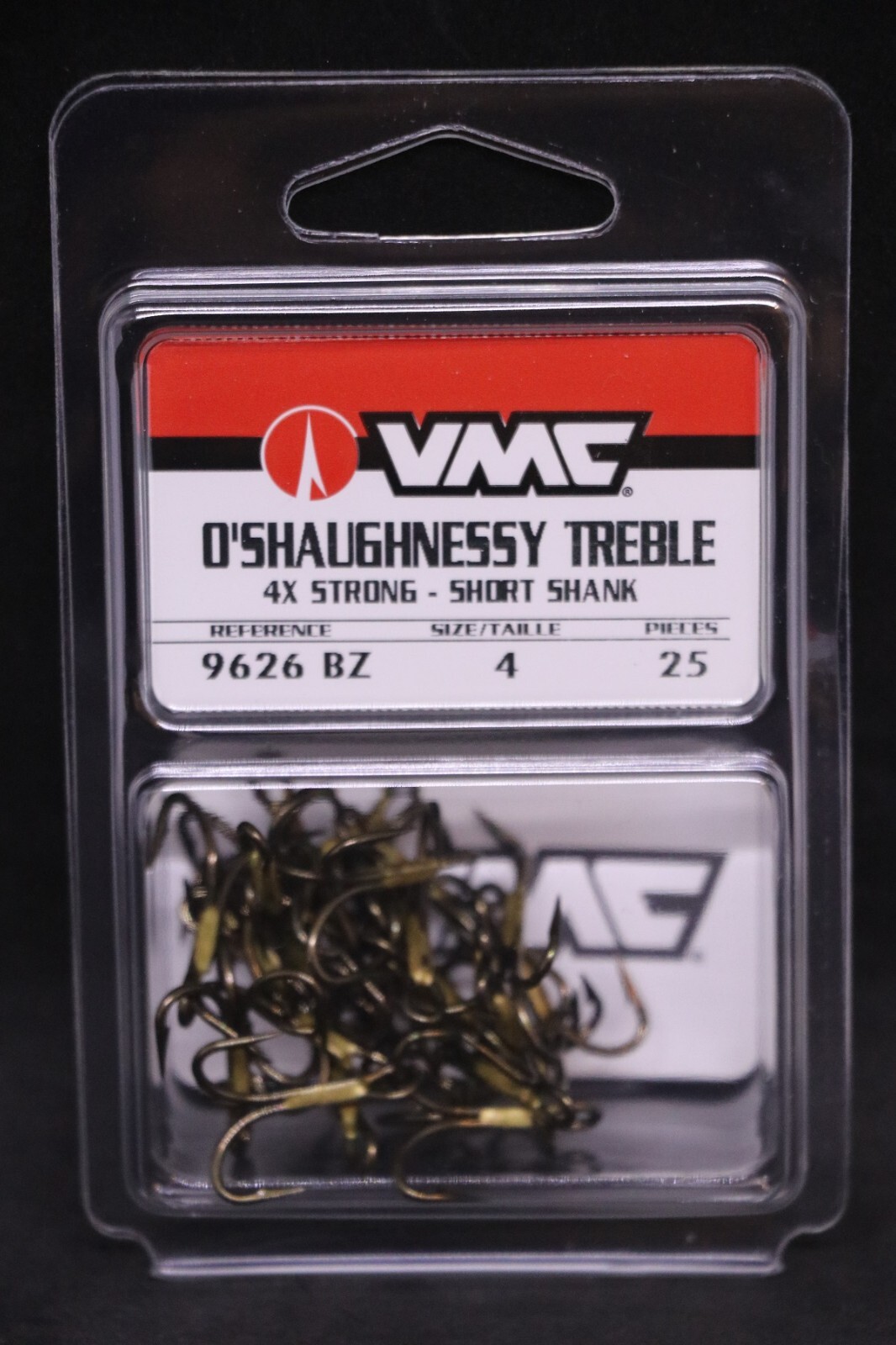 VMC 9626BZ Bronze O'Shaughnessy Treble Hooks 4X Size 4 Short Shank