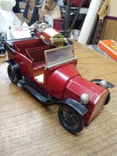 Vtg Bandai Tin Toy 1915 Ford Convertible Car Friction Motor Japan Nice Shape 8
