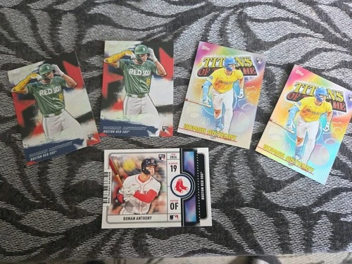 Five Roman Anthony 2026 Topps Flagship Series 1 RC Boston Red Sox