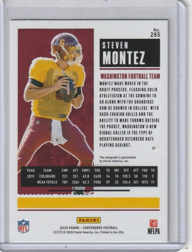 2020 Panini Contenders Steven Montez Cracked Ice auto RC /22 - Image 2 of 2