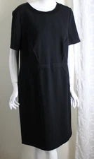 Basler Gorgeous Sz 46 Black Gorgous Crepe Mid Chic Career Sheath Dress 12 14 L