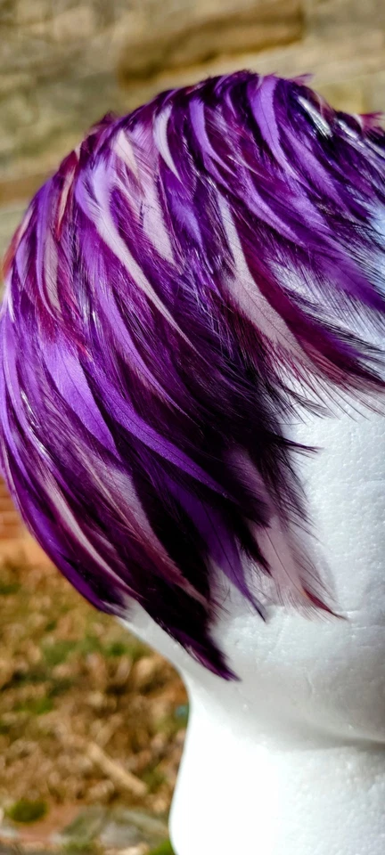 Diadema Fascinador Vintage Pluma Púrpura Julieta Gorra Medio Sombrero Sombrerería Foto 3 de 4