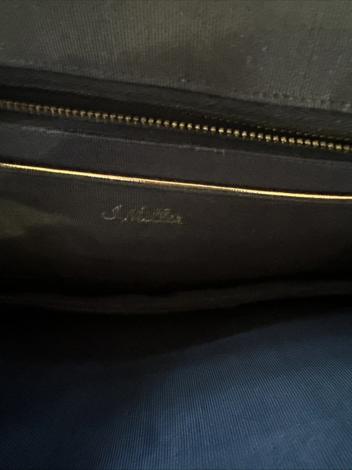 Bolso de Mano Vintage Años 50 J Miller Azul Marino PATENTE Cuero Cartera de Noche Cartera Foto 4 de 4