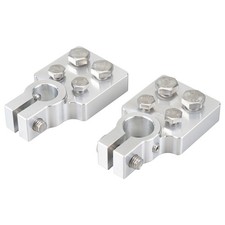 For SAE 4 Spot Flat Battery Terminal Car Audio Top Post 4/0 AWG Lugs Bolts