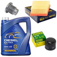 MotoröL Filter Set 10W40 5 Liter + ÖLablassschraube FüR Renault Megane II 1.5
