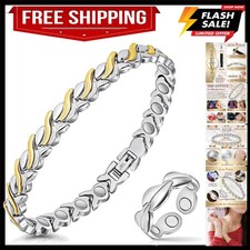 Magnetic Bracelet for Women, Titanium Steel Bracelet with 3500 Gauss Effectiv...