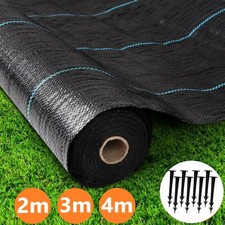 50 Pegs + Weed Membrane Control Fabric Ground Cover Sheet Garden Patio Landscape