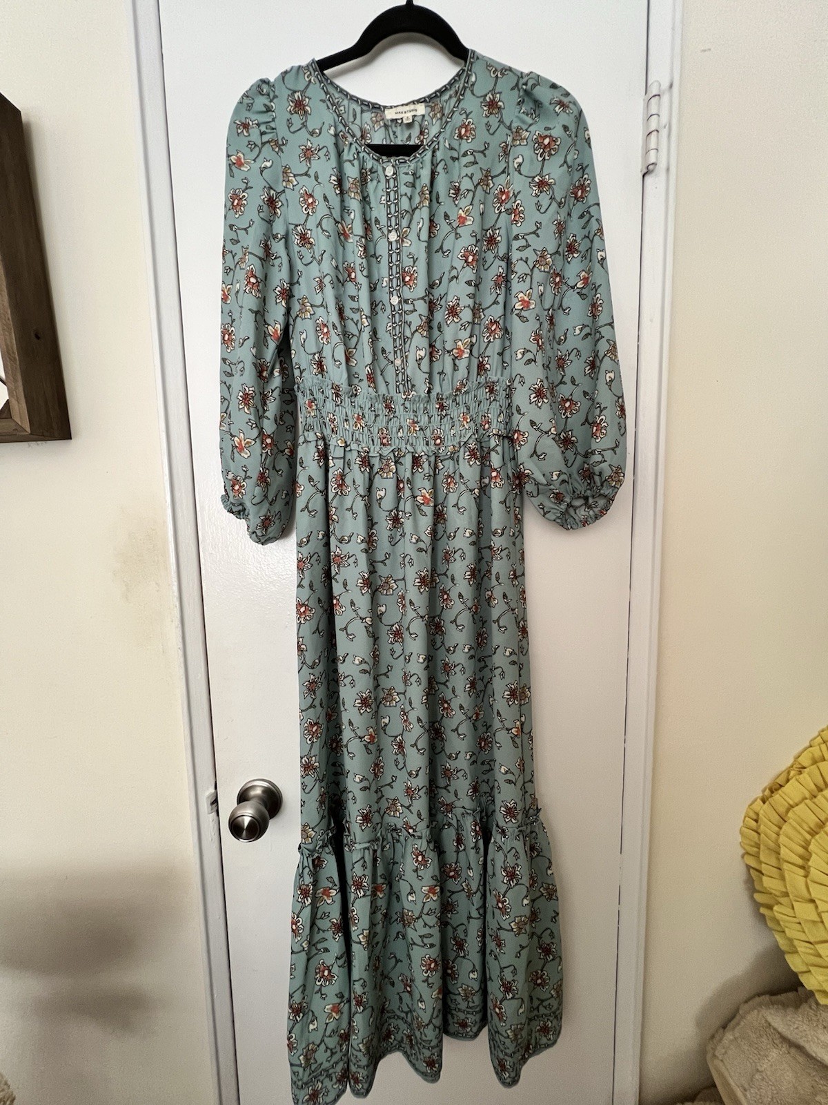 Women’s Max Studio Blue Flowered Patterned Smock … - image 2