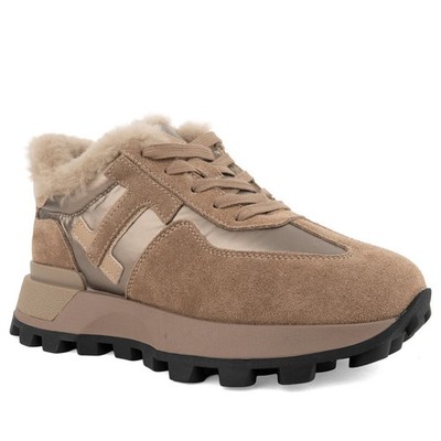La Conte Damen Beige Leder Schuhe Freizeit LAC6590-25204-WOBEI