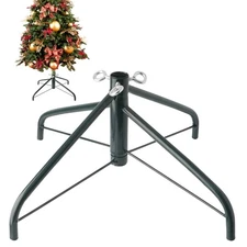 Metal Christmas Tree Stand 17.7 Inch, Folding Artificial Real Tree Base Green