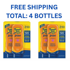 2 BOXES OF 2 PACK BANANA BOAT SPORT LOTION SPF 50 SUNSCREEN 10 OZ EXP 12/27 2.50 per gallon