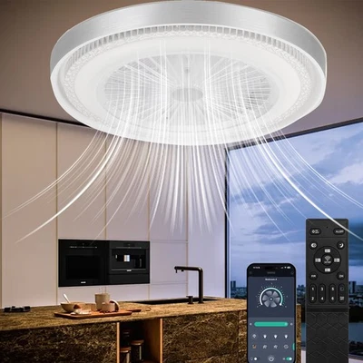 COSHALL Deckenventilator Dimmbar Beleuchtung Timer Leiser Wohn LED Zimmer Schlaf Lüfter