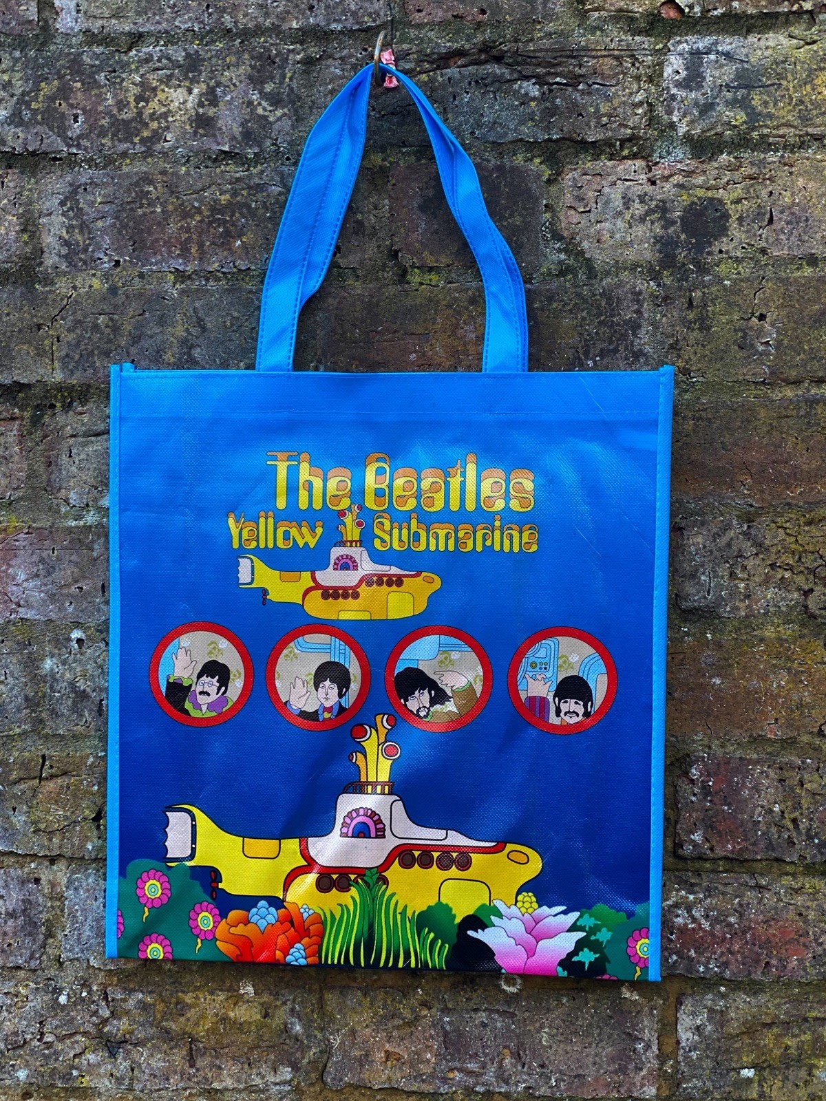 The Beatles Tote Bag Yellow Submarine portholes Official blue 38cm x 36cm