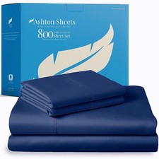 Ashton Sheets 100 Egyptian Cotton Sheets Queen Size Bed Set - 4 PC 800 High ...