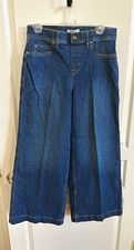 SPANX Women's Blue Medium Wash Denim Bermuda Shorts Size M Mid Rise 5-Pocket