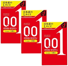 OKAMOTO ZERO ONE 001 Size Large Ultra thin Condom 3pc x 3 packs - Ship from CA
