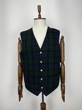 Hamilton Kilts Black Watch Tartan Waistcoat Vest Size 44 Scottish Kilt Vest