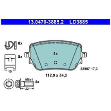 Satz Bremsbeläge Bremsklötze hinten für Mercedes GLA H247 GLB X247 | 24325099 Satz Bremsbeläge Bremsklötze hinten für Mercedes GLA H247 GLB X247 | 24325099
