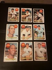 1969 Topps Baseball New York Yankees Lower Grade Lot (9 Cards) #25 - #447