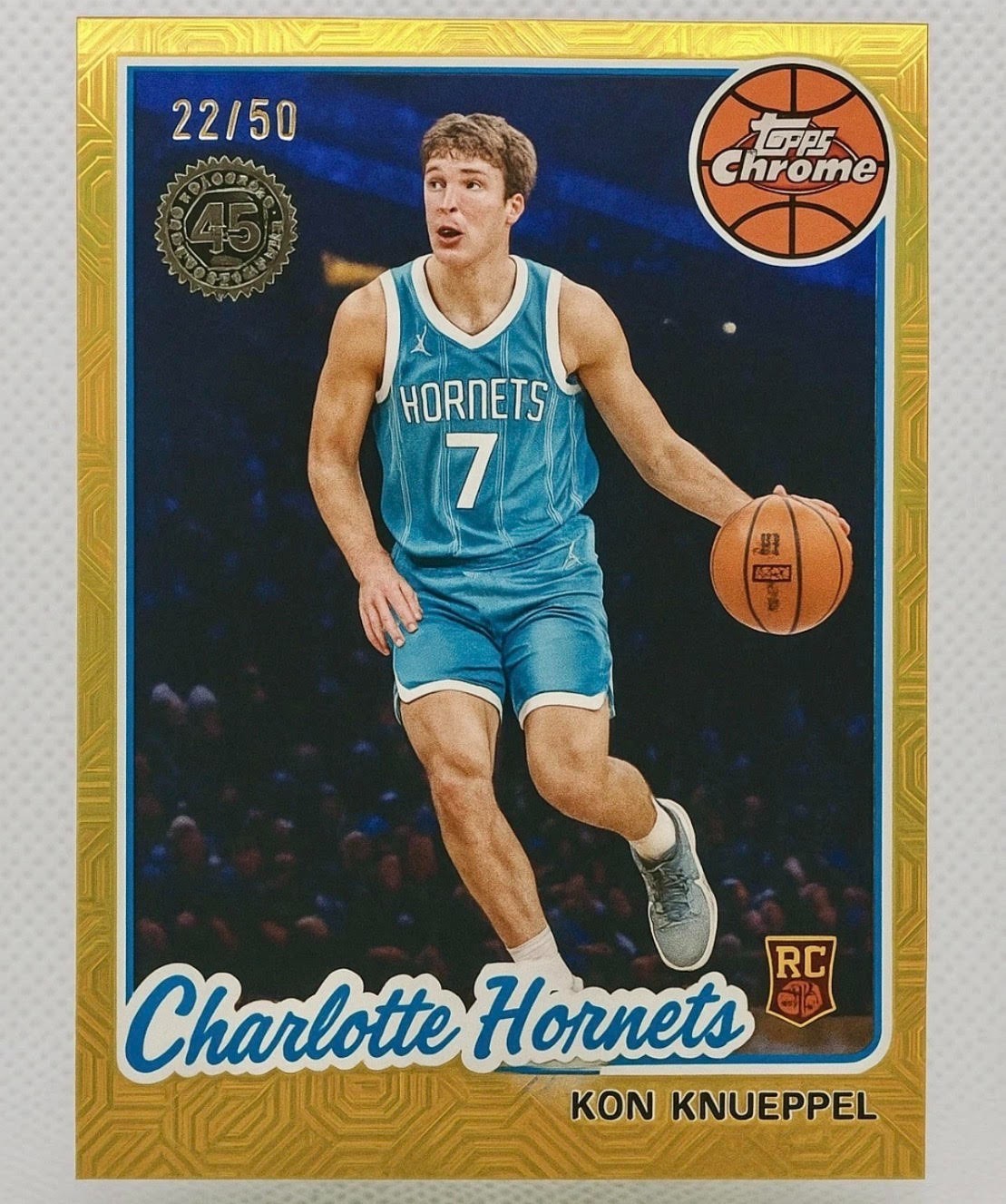 2025-26 Topps Chrome Kon Knueppel /50 Gold Mojo RC