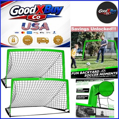 Portable Kids Soccer Goal 6x4ft Foldable Practice Nets with Carry Bag